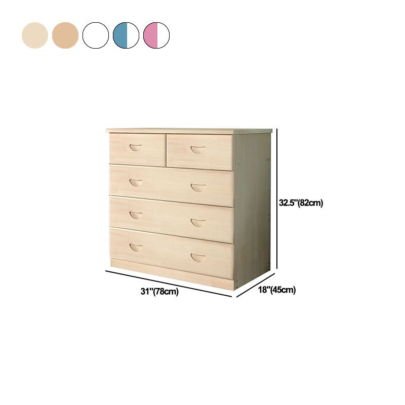 Modern Pine Wood Lingerie Chest 18" W Vertical Storage Chest with Drawers