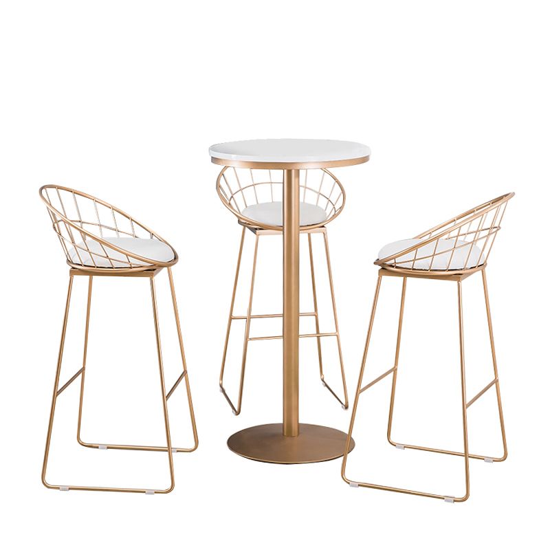 Tavolo da bar in glam in finta pub in marmo in finta tavolo da pranzo in oro interno tavolo fisso, solo tavolo