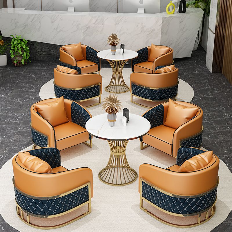 Tavolo da pranzo a due colori in pietra sinterita rotonda tavolo piedistallo glam per sala da pranzo