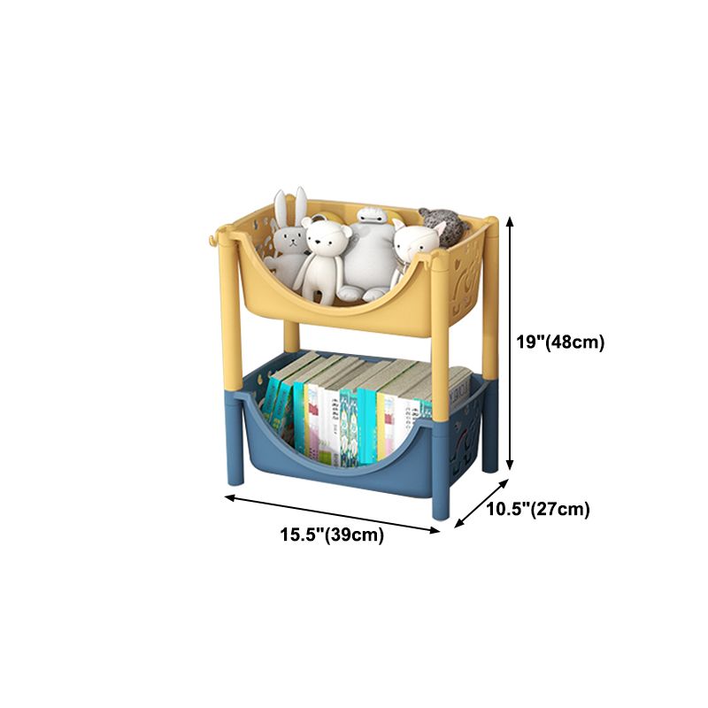 Contemporary Plastic Bookshelf Open Back Vertical Bookcase for Home