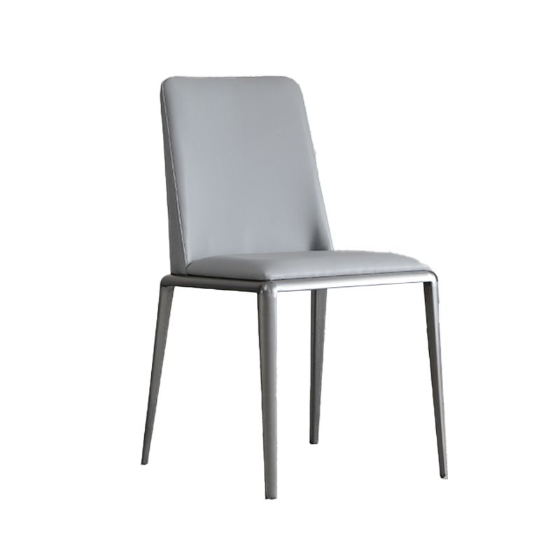 Sillas laterales contemporáneas sin brazos con respaldo sólido, sillas de comedor de cuero para el hogar (juego de 2)
