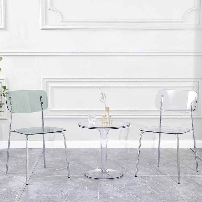 Sillas sin brazos de plástico de estilo industrial, respaldo abierto, silla lateral para el hogar