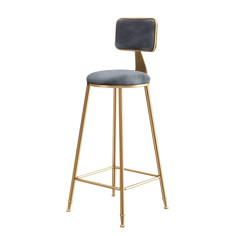 Glam Gold Legs Bar Stools Living Room Upholstered Counter Chair