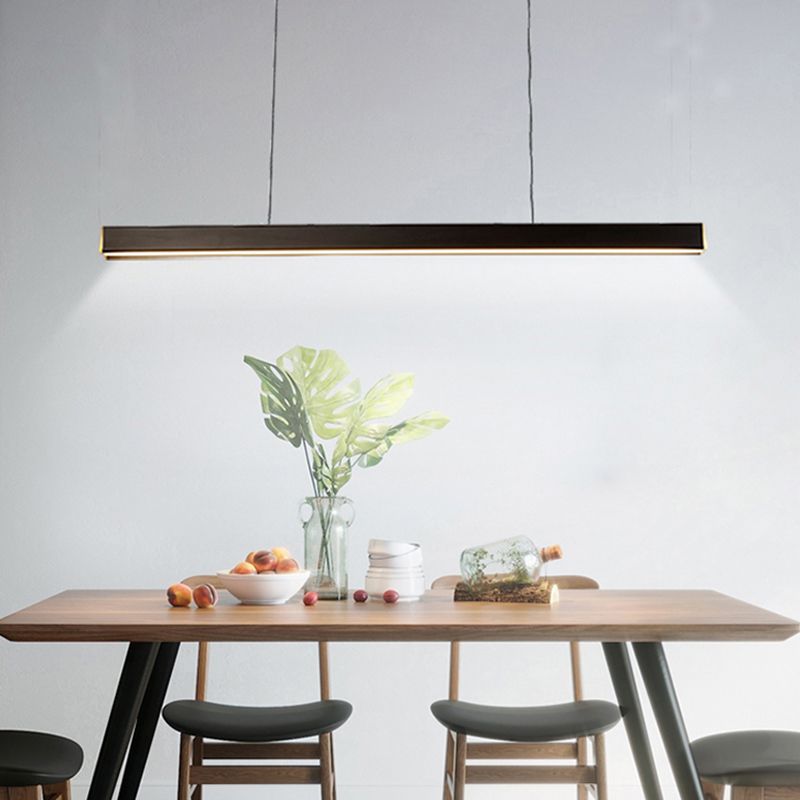 Linear Chandelier Island Light Fixture Modern Metal Pendant Lighting