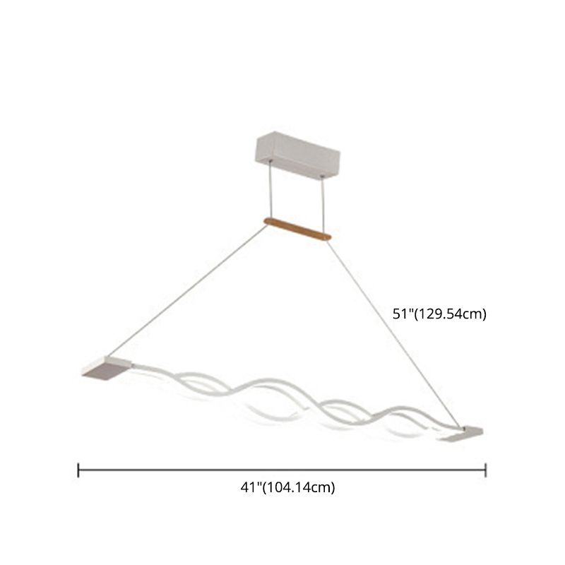 Waving Hanging Island Lights Ultra-Contemporary Acrylic Chandelier Lighting Fixtures for Restaurant