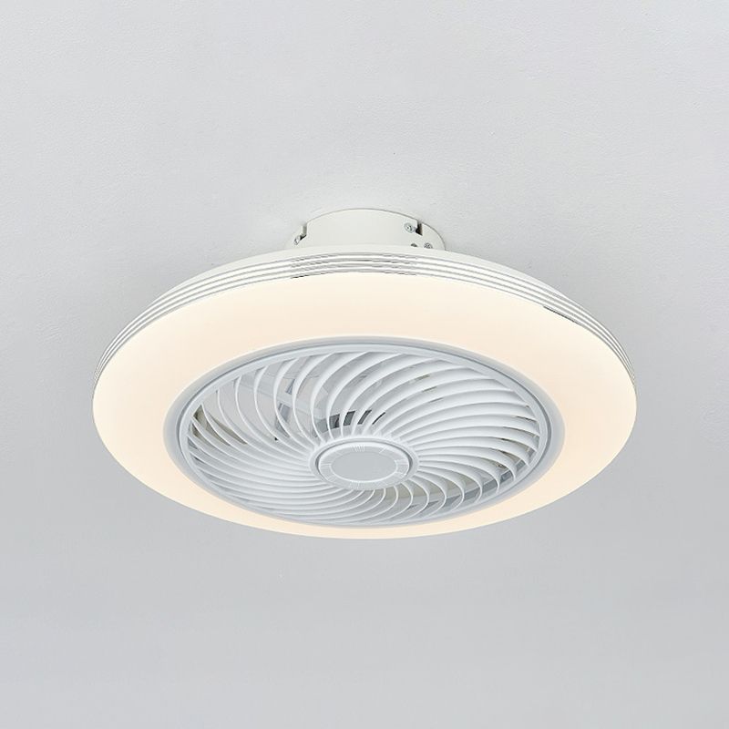 1 - Light LED Ceiling Fan Plastic and Acrylic in White Fan Fixture