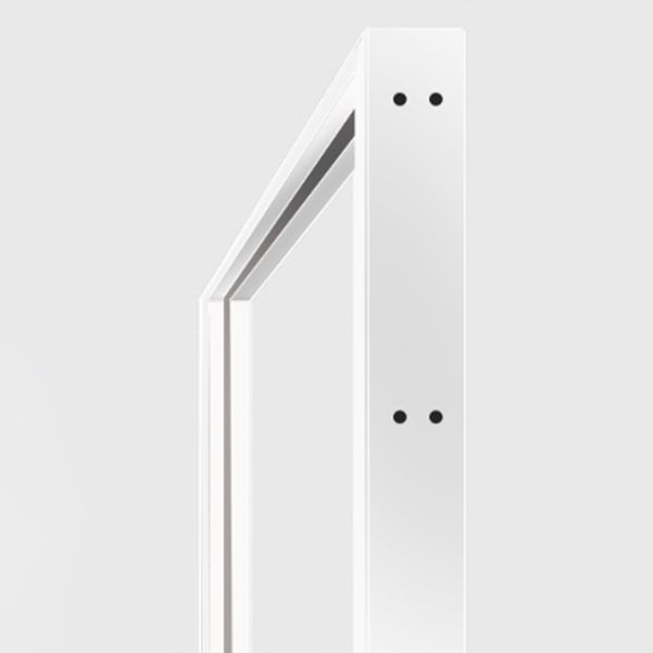 Fixed Shower Screen White Full Frame Tempered Glass Shower Door