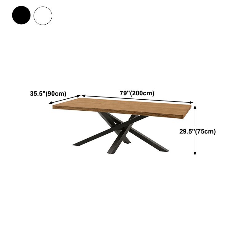 Modern Brown 84 in Wood Dining Table Rectangle Dining Table for Kitchen