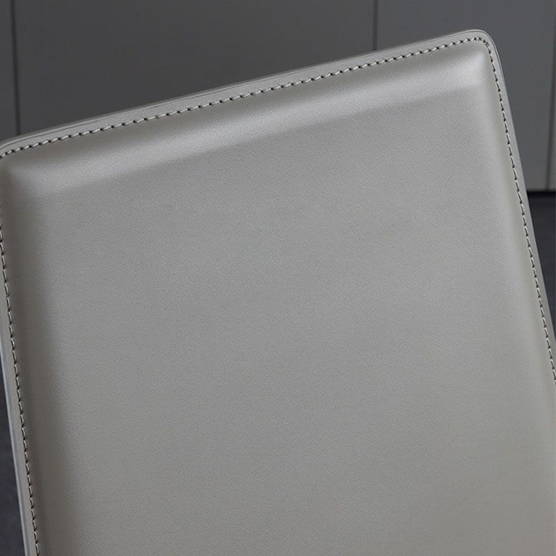 Contemporary Metal Dining Room Chair Armless Leather Dining Chair for Home Use