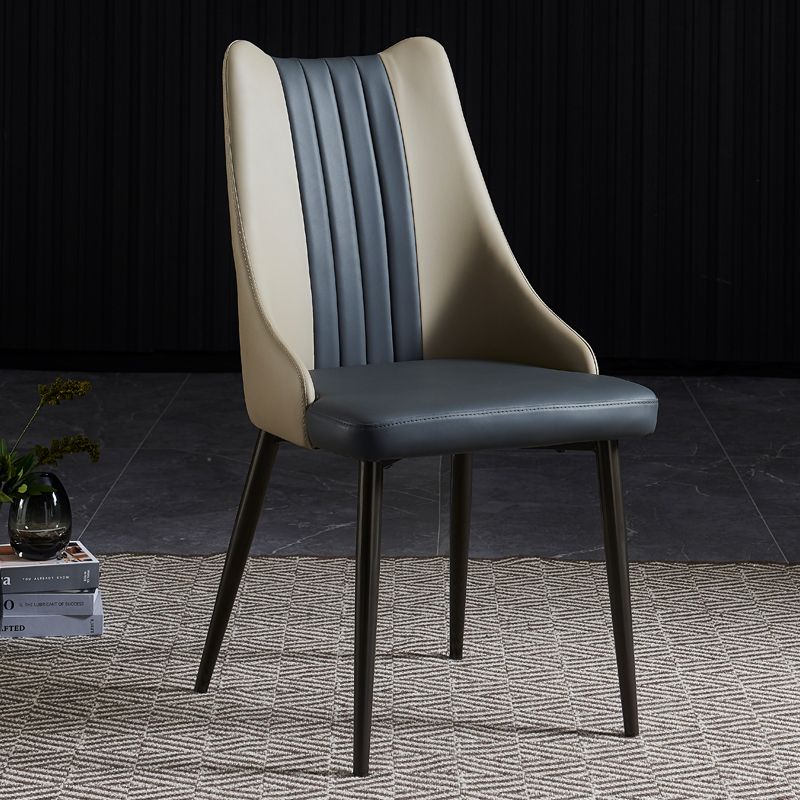 Silla de comedor de metal industrial Sillas de comedor de cuero PU para uso en restaurantes
