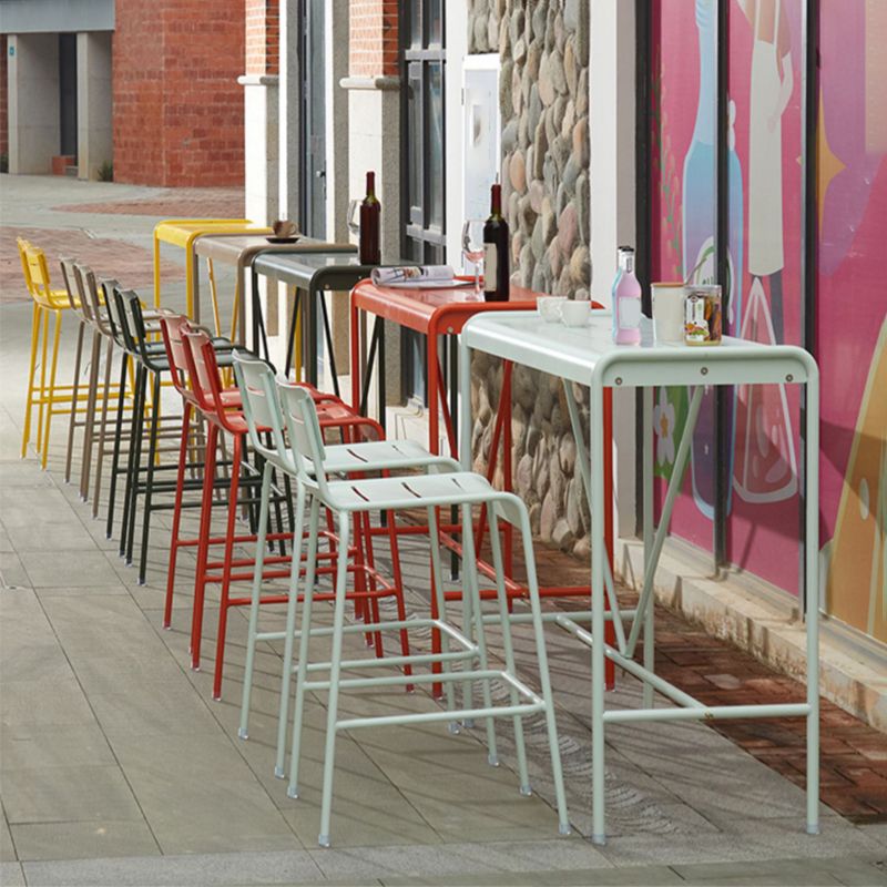 Modern Patio Dining Armchair Aluminum Open Back With Arm Outdoor Bistro Chairs
