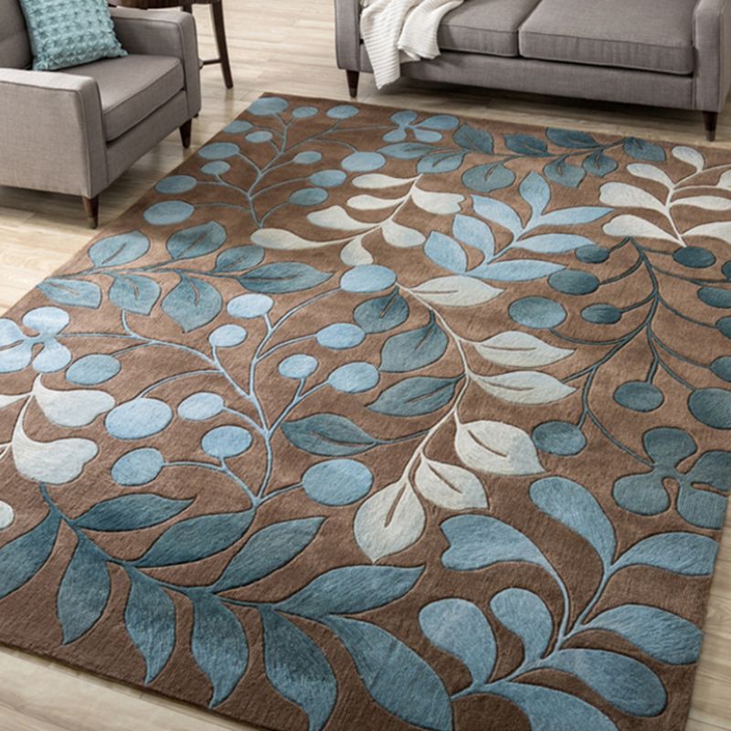 Simplicity Floral Print Rug Funky Polyester Rectangle Rug Friendly Washable Indoor Carpet for Home Decoration