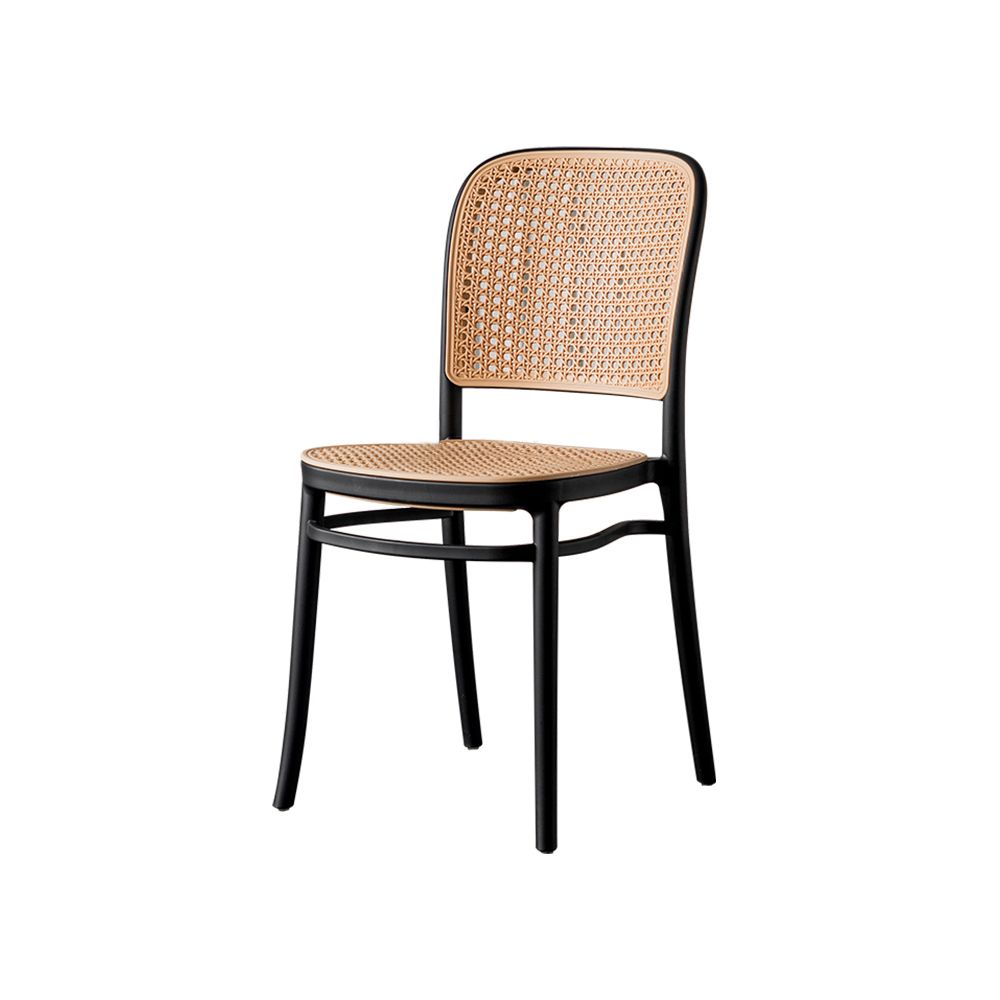 Silla de comedor de estilo moderno, silla lateral sin brazos de comedor de plástico para cocina