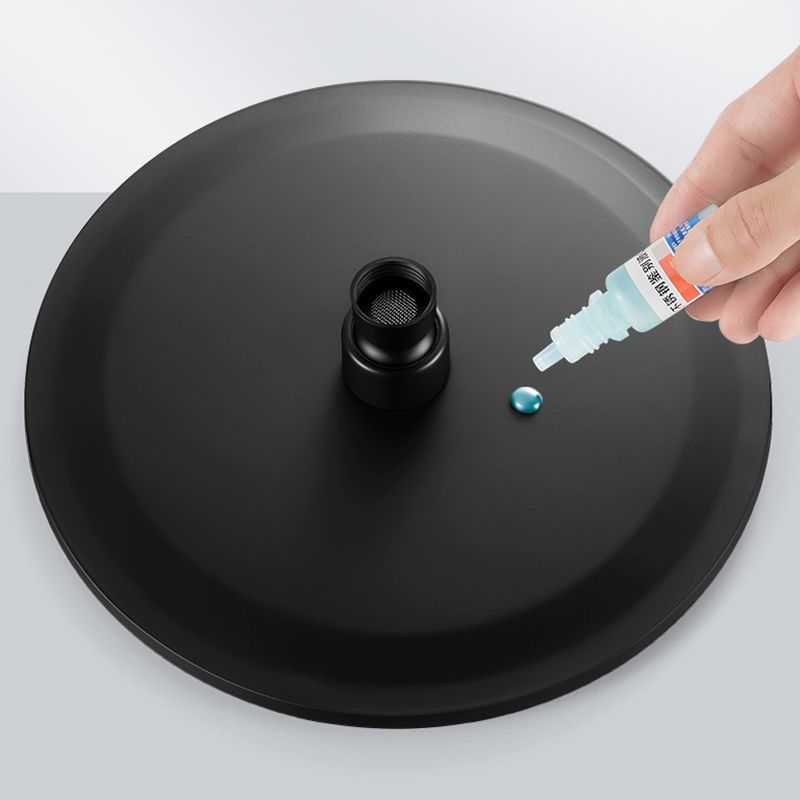 Black Round Fixed Shower Head Modern Style Wall-Mount Showerhead