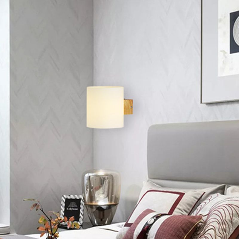 Moderner Stil Geometrisch geformte Wandlampe Holz 1 Lichtwandbeleuchtung Armaturen