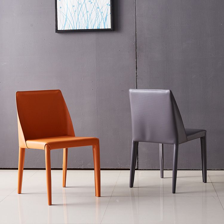 Sillas de cuero de diseño europeo, juego de sillas de comedor de cocina con parte trasera sólida