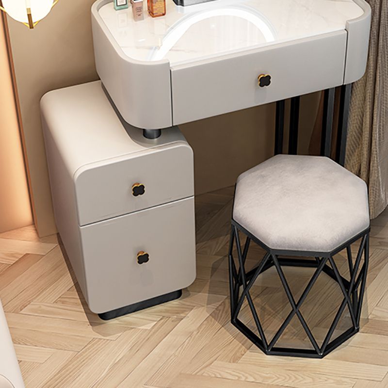 Modern Makeup Vanity Desk with 3 Drawers in Solid Wood Frame