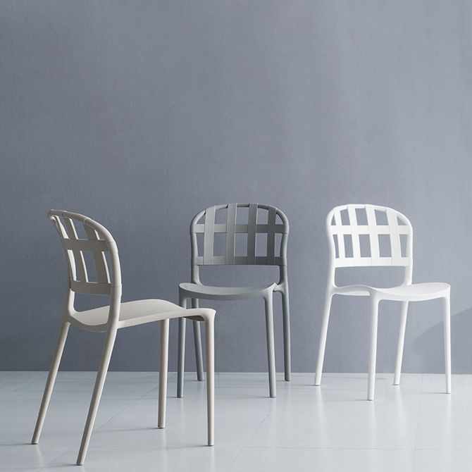 Plastic Armless Dining Chairs Scandinavian Style Home Dining Side Chair