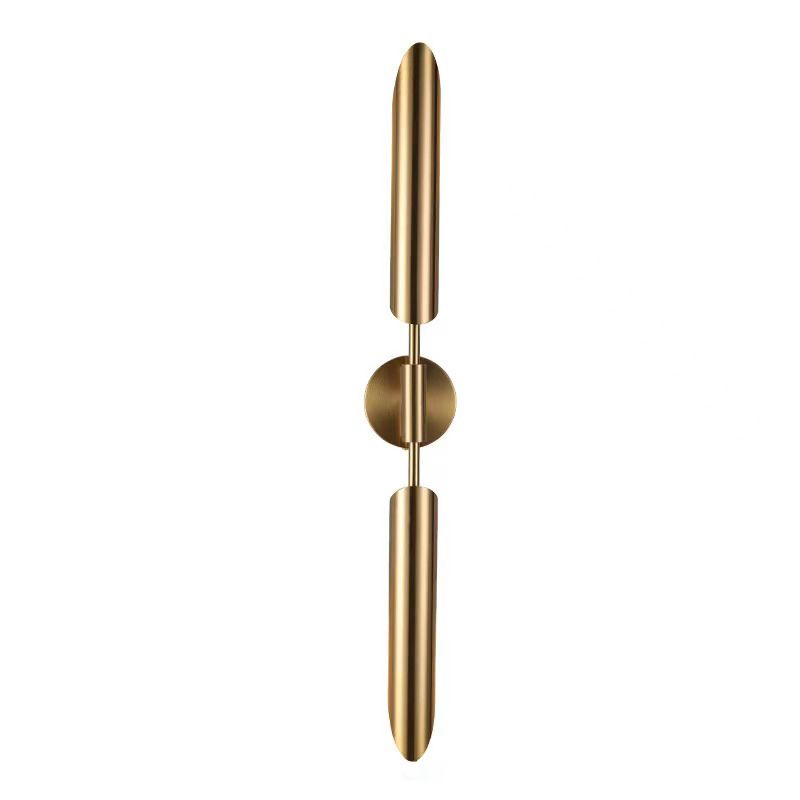 Linear Shade Wall Sconce Modern Style Metal Wall Mount Light Fixture in Gold
