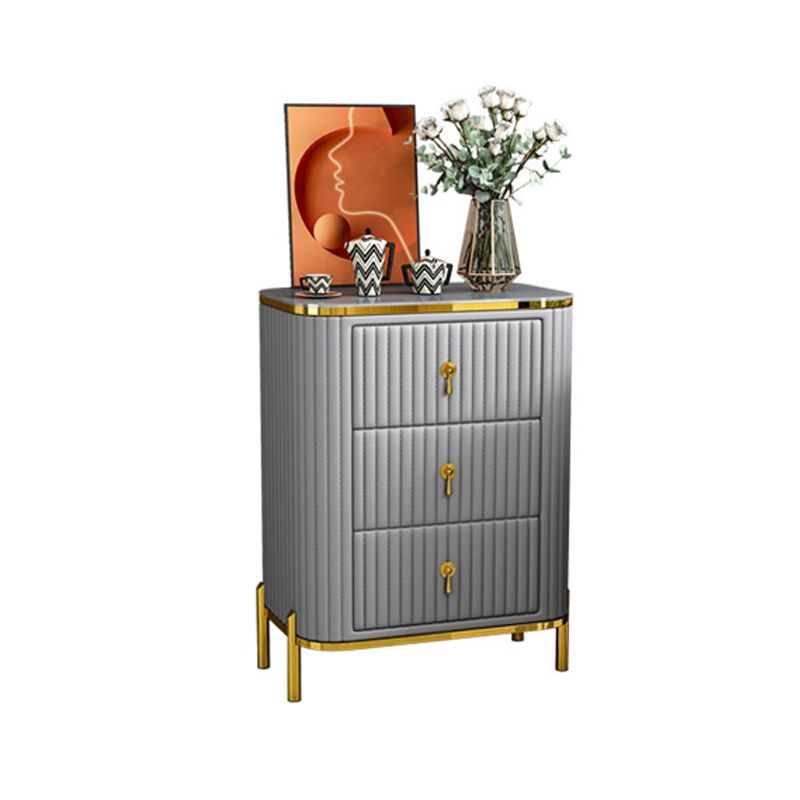 Glam Vertical Stone Storage Chest Bedroom Chest with Drawers