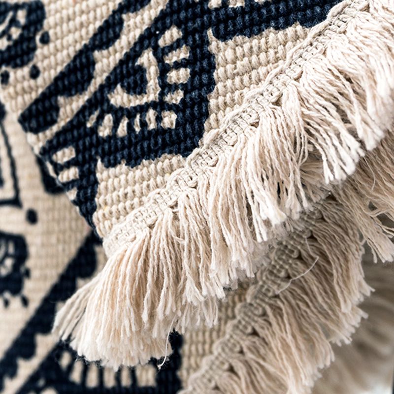 Nostalgia Moroccan Rug Classic Cotton Blend Rug Friendly Washable Carpet with Fringe for Home Decor