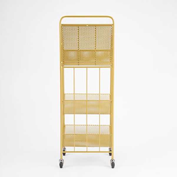 3-Shelf Metal Geometric Bookshelf Contemporary Closed Back Book Shelf,39" H x 11" W