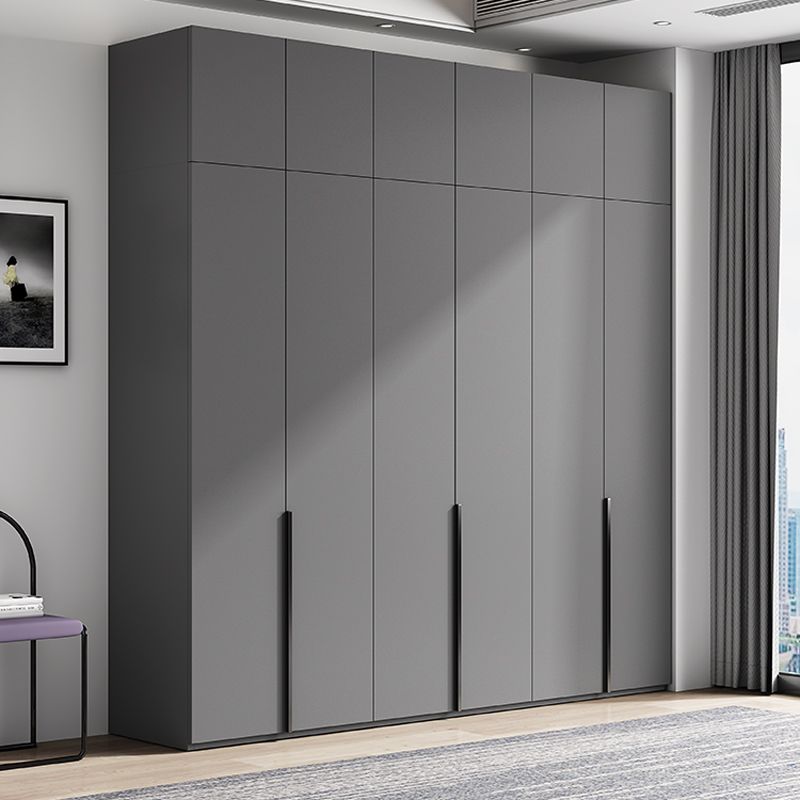 Gray Colour Wardrobe Armoire Wood Bedroom Wardrobe Closet with 1 Drawer