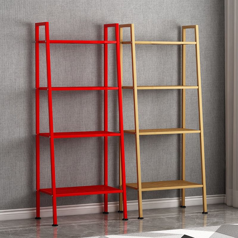 Modern Style Ladder Bookshelf Open Back Metal Bookcase for Home