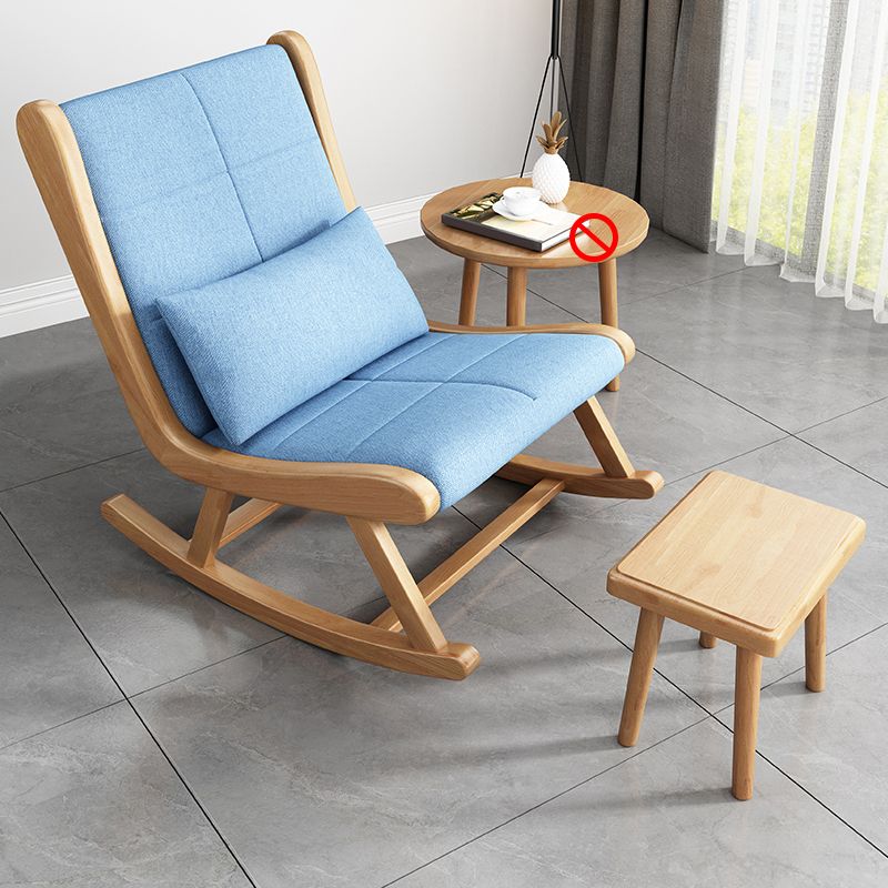 Modern Removable Cushions Rocking Chair Wood Rocker Chair with Pillow