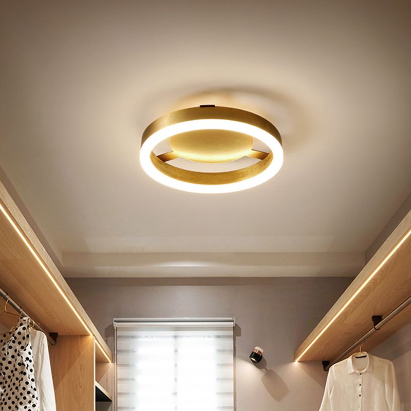 Runde/quadratische Korridor LED-Flush-Lampe moderne goldene Metall-Decke montiert Licht in Warm/Weißes Licht