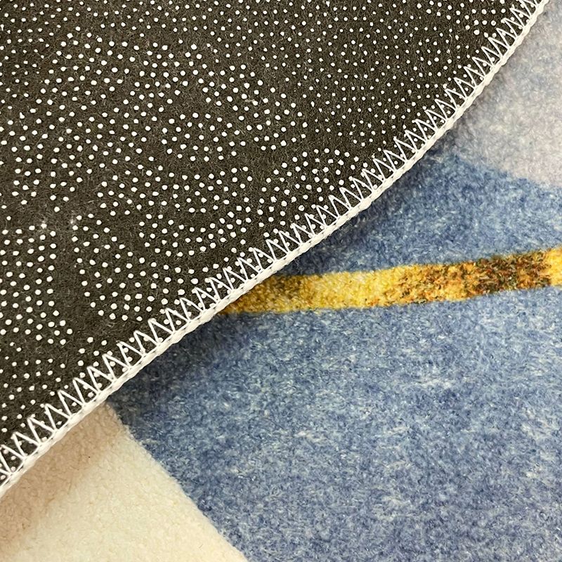 Light Orange Line Rug Polyester Modern Rug Non-Slip Backing Rug for Home Decor