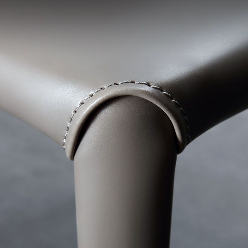 Minimalistische stijl lederen eetstoelen stoelen stevige rugarmloze eetkamerstoelen voor keuken