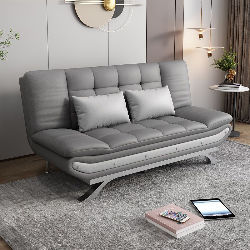 Modern Armless Sofa Faux Leather 35"W Modern Sofa for Living Room