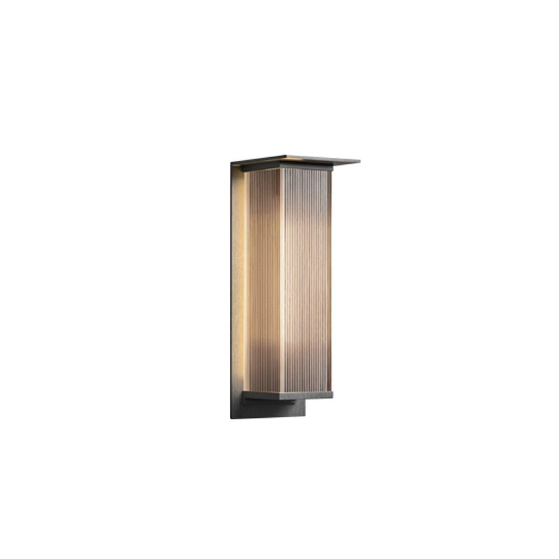 Metal and Acrylic LED Wall Light Modern Rectangle Wall Mount Fixture in Black & Clear