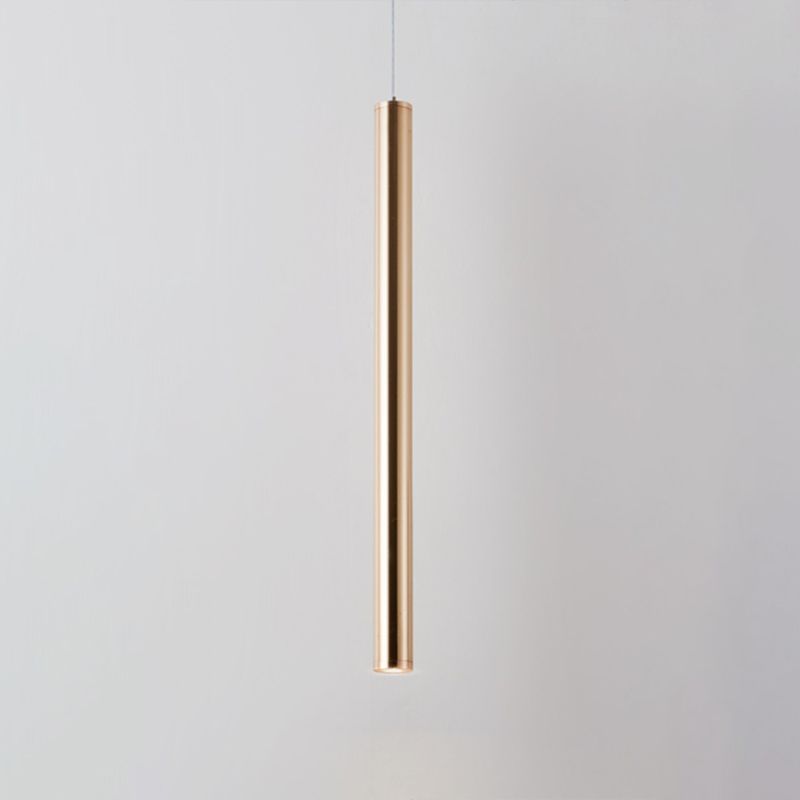 Zylindrische Deckenschein einfacher metallpoliertes Gold LED -Anhänger Beleuchtung für Bar