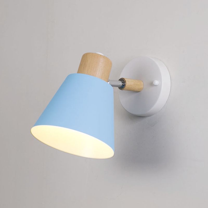 Cone-Shaped Wall Mount Lighting Nordic Style Metal Sconce Light Fixture for Bedroom