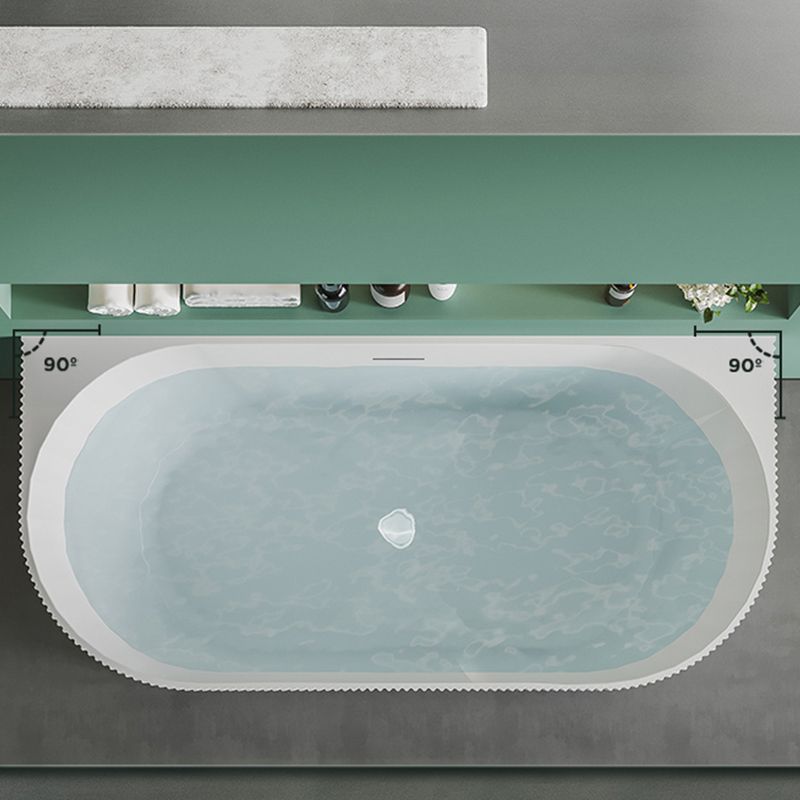 Modern White Acrylic Soaking Bathtub Rectangle Back to Wall Bathtub