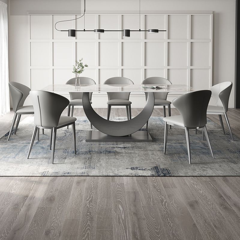 Kitchen Contemporary Side Chair Gray Legs Wingback Dining Chair