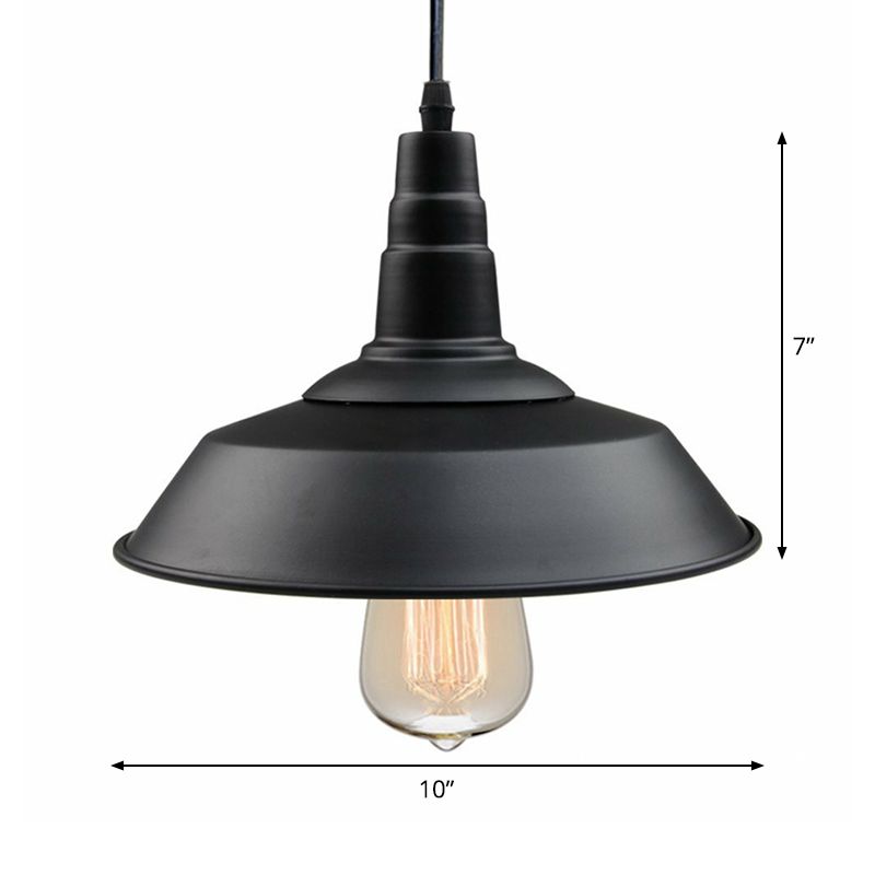 1 Bulb Barn Affermazione Light Countryside Black Metallic Impiccing Ciondolo per il ristorante