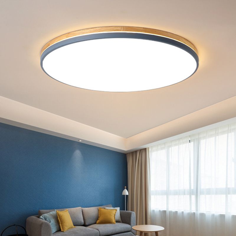 Ultrathin Round Hallway Flush Light Fixture Acrylic LED Macaron Ceiling Mounted Lamp