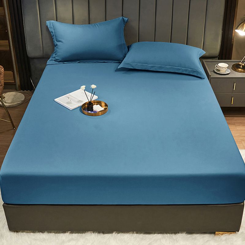 Plain Weave Sheet Solid Color Bed Sheet Breathable Cotton Fitted Sheet