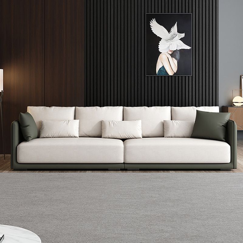 Leather White Sofa with Back Pillows candinavian Sofa for Living room