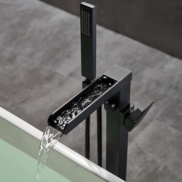 Modern Freestanding Tub Filler Trim Copper Floor Mounted Freestanding Bathtub Faucet