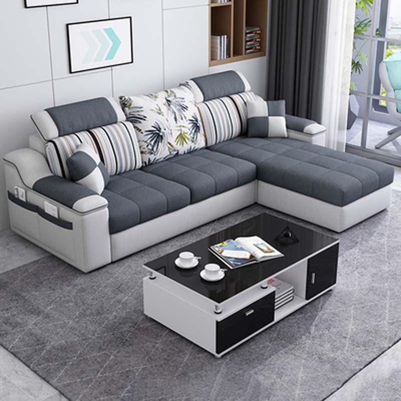 82.68"W √ó 57.09"D √ó35.43"H Sloped Arms Sectionals with Slipcovers and Storage