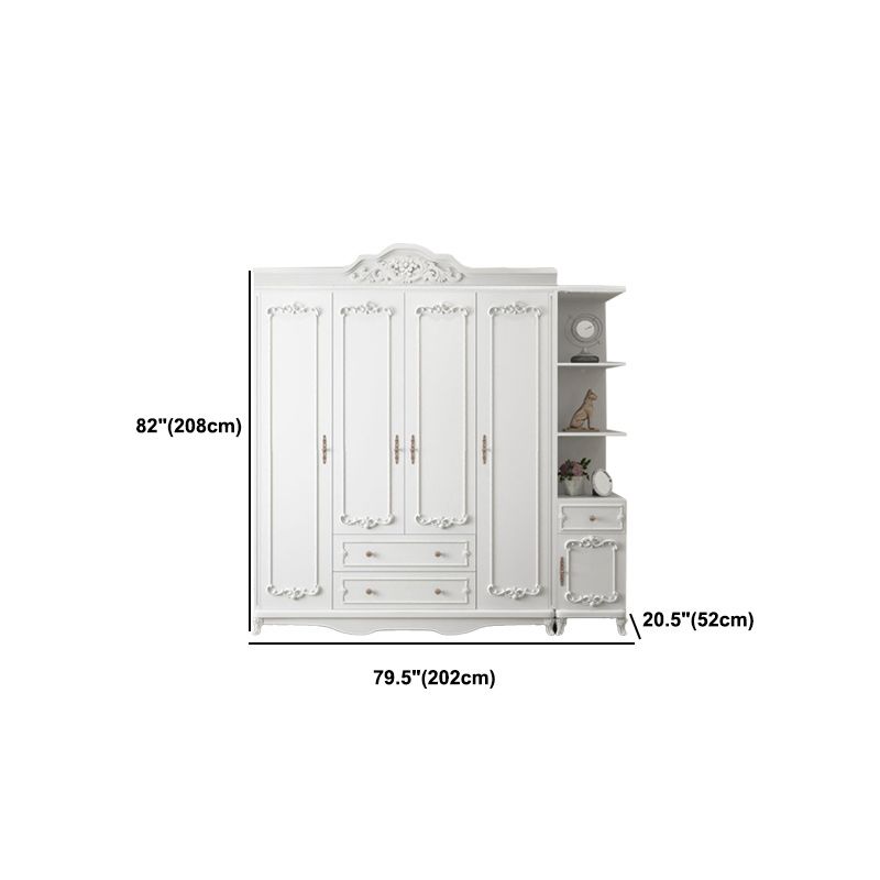 Bedroom Hinged Door Storage Cabinet Manufactured Wood French Country Cabinet with Drawers