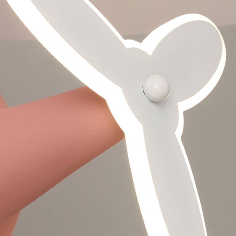 Kids Creative LED Pendant Light Electroplate Iron Macaron Fan Pendant with Acrylic Shade