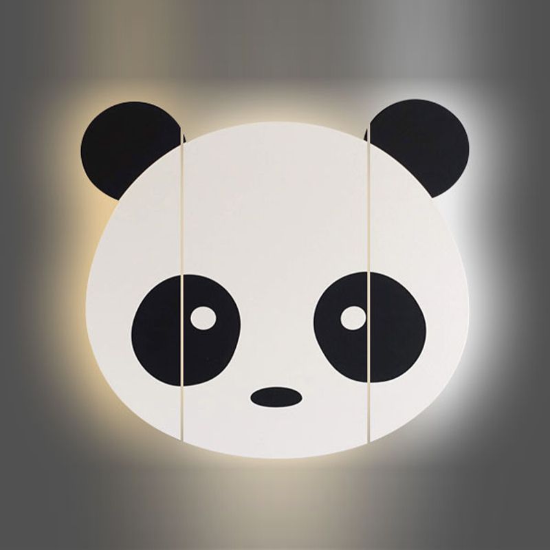 Nordic Style Iron Wall Light Panda Shape Wall Lamp for Children's Room