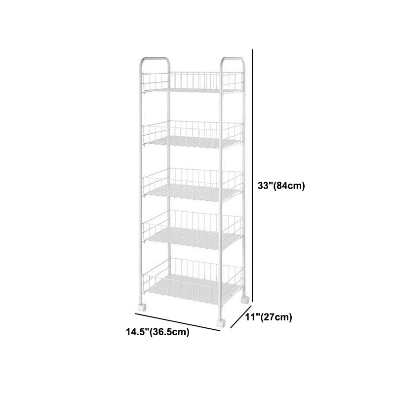 Industrial Iron Etagere Bookshelf Open Vertical Bookshelf with Caster Wheels