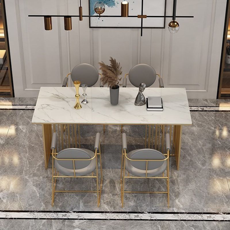 Traditional Luxury Dining Table Sintered Stone Rectangle Table for Home