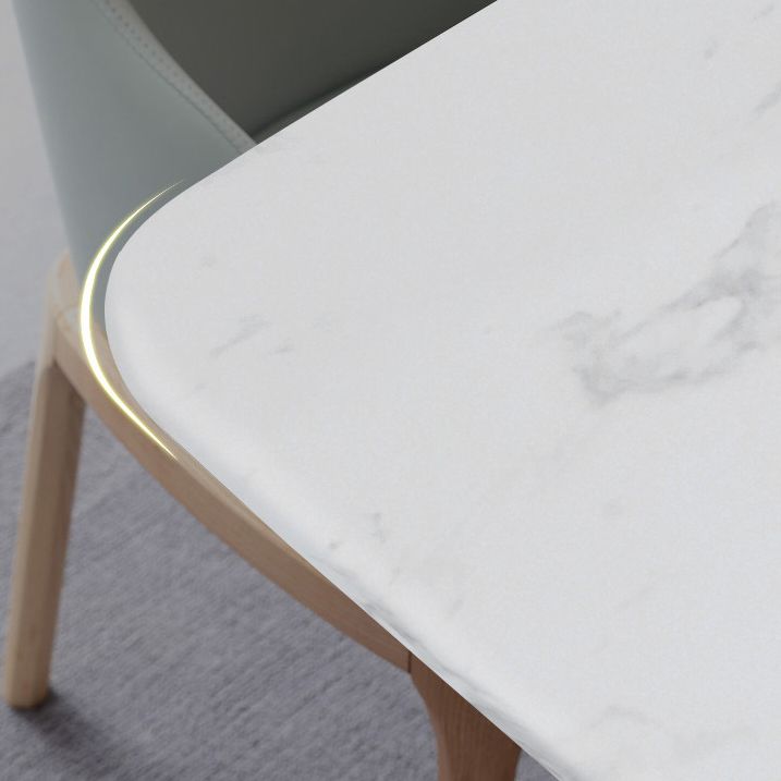Simplicity Rectangle Dining Room Table Sintered Stone Table with Trestle Base